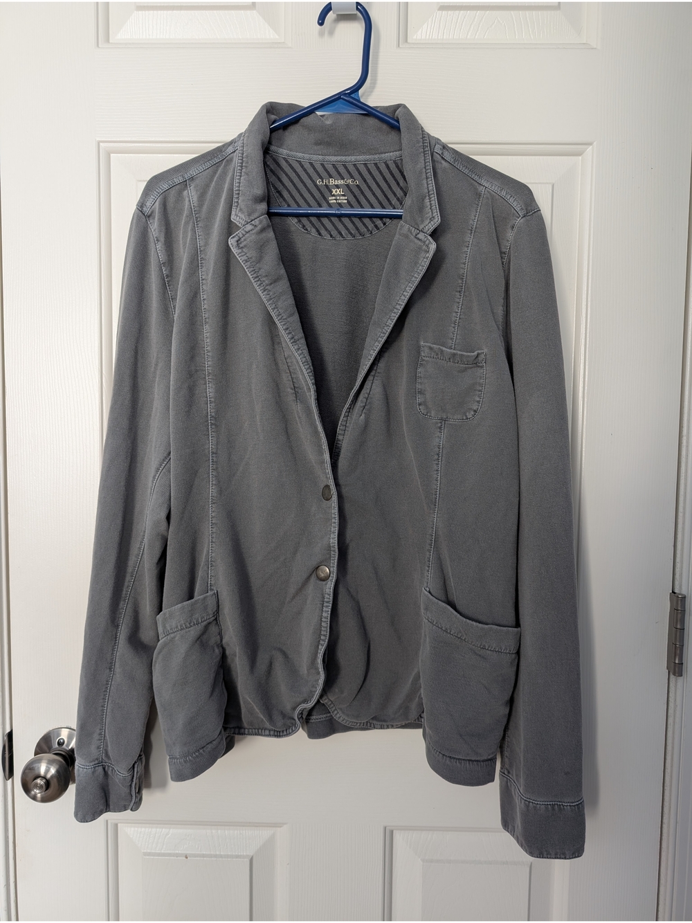 Women's Gray Casual Cotton Blazer Jacket